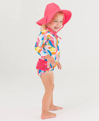 RuffleButts + RuggedButts - Girls Hot Pink Swim Hat