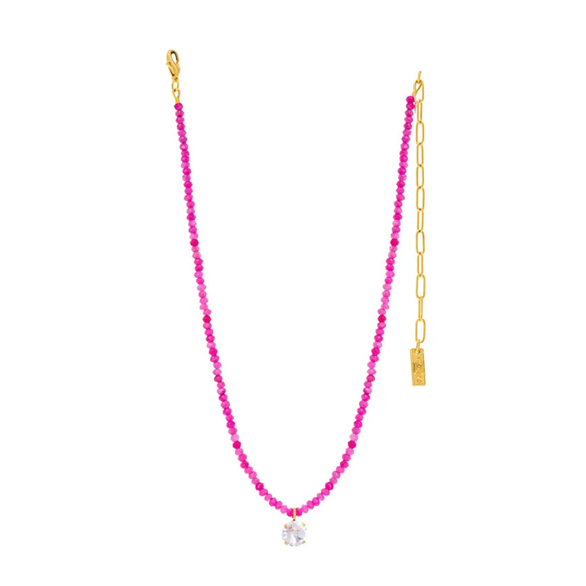 Paige Necklace in Hot Pink
