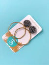 Taylor Shaye Designs - Glitter Top Hoops: Black / Round