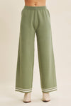 Sage Green Sweater Pants With Elastic Waist