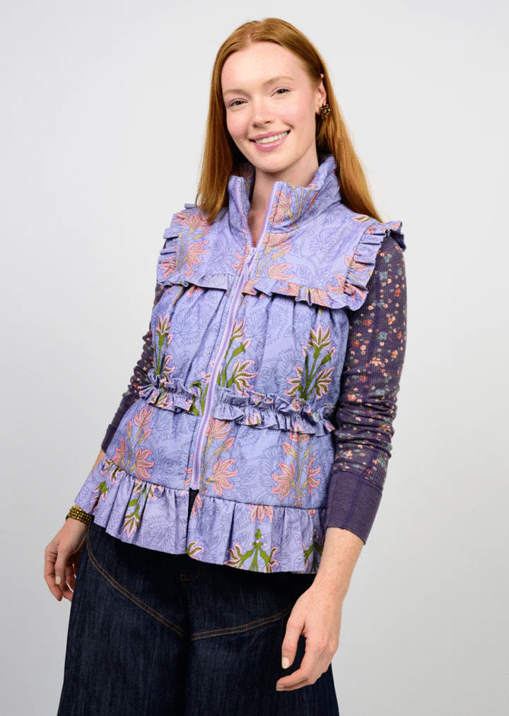 Peri Block Print Corduroy Vest