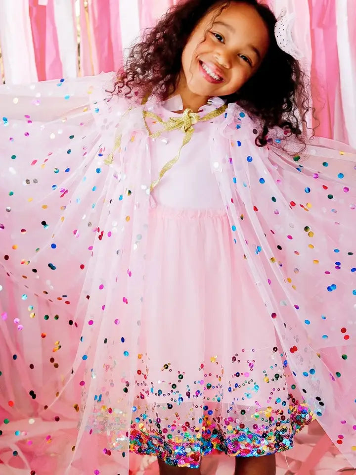 Sweet Wink- Pink Confetti Cape