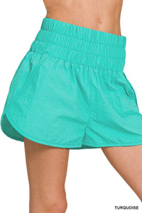 Windbreaker Smocked Waistband Running Shorts