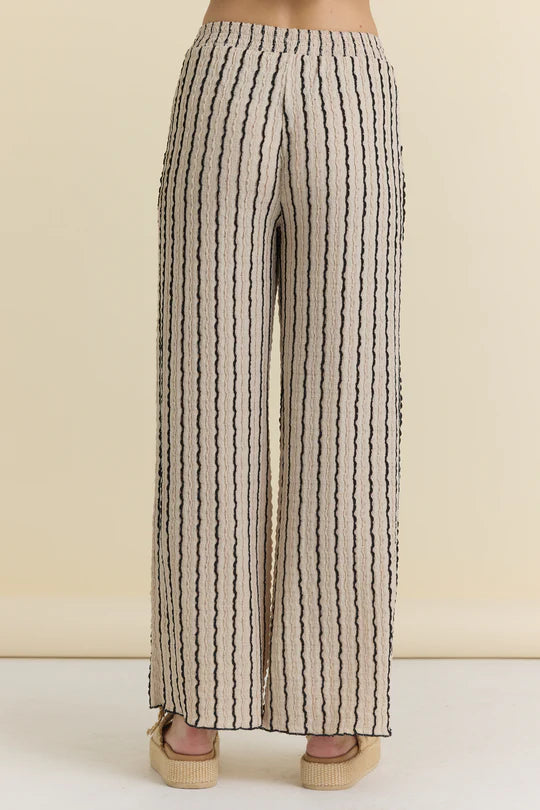 Novelty Knit Wide Leg Pants