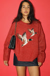 Vintage Red Flying Duck Knit Sweater
