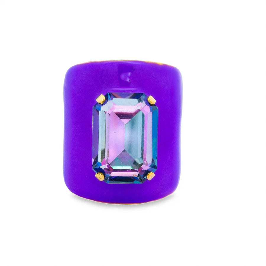 Mini Roddy Ring in Purple Enamel