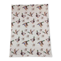 Mallard Duck Blanket Olive Polka Dots