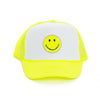 Trucker Hat w/ Happy Face Patch for Kids: BLACK