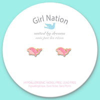 Girl Nation Dazzling Dolphin Cutie Stud Earrings