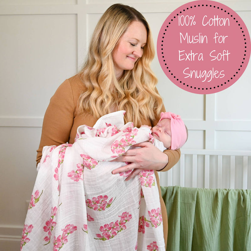 LollyBanks - Dogwoods In Bloom Baby Swaddle Blanket