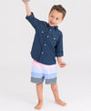 RuffleButts - Navy Sun Protective Button Down Shirt