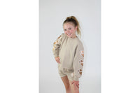 Football Heart Sleeve Applique Sweatshirt - Tween Girls