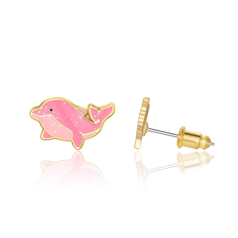 Girl Nation Dazzling Dolphin Cutie Stud Earrings