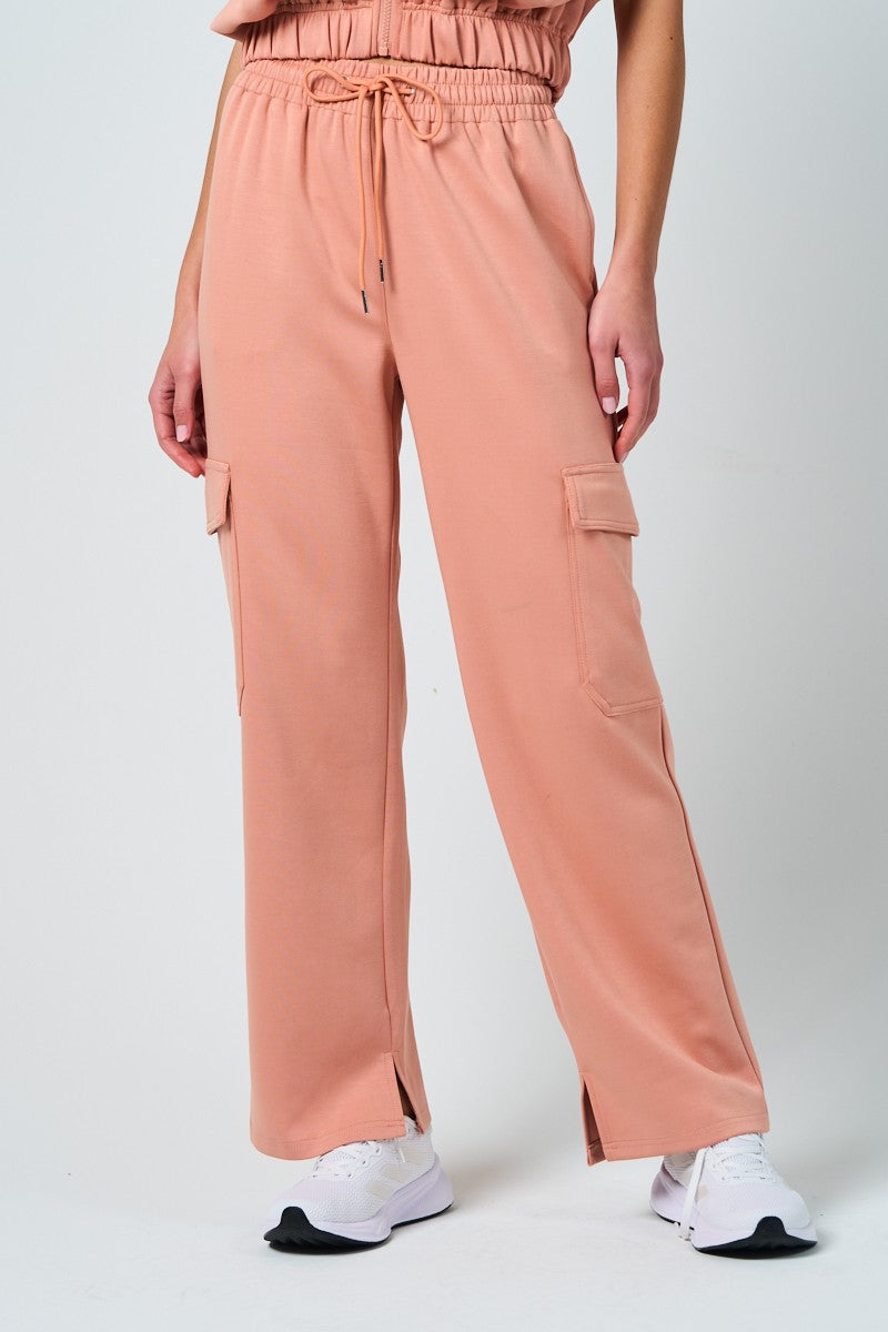 Deep Peach Relaxed Fit Cargo Pants