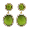 Splendid Iris - Clementine, Pave Stone Double Drop Earrings: Olive