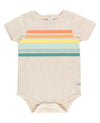 RuffleButts - Good Vibes Stripe Short Sleeve Bodysuit