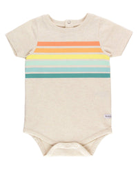 RuffleButts - Good Vibes Stripe Short Sleeve Bodysuit