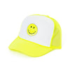 Trucker Hat w/ Happy Face Patch for Kids: BLACK