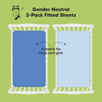 KeaBabies 2-pack Organic Cotton Fitted Crib Sheet (Cornflower)
