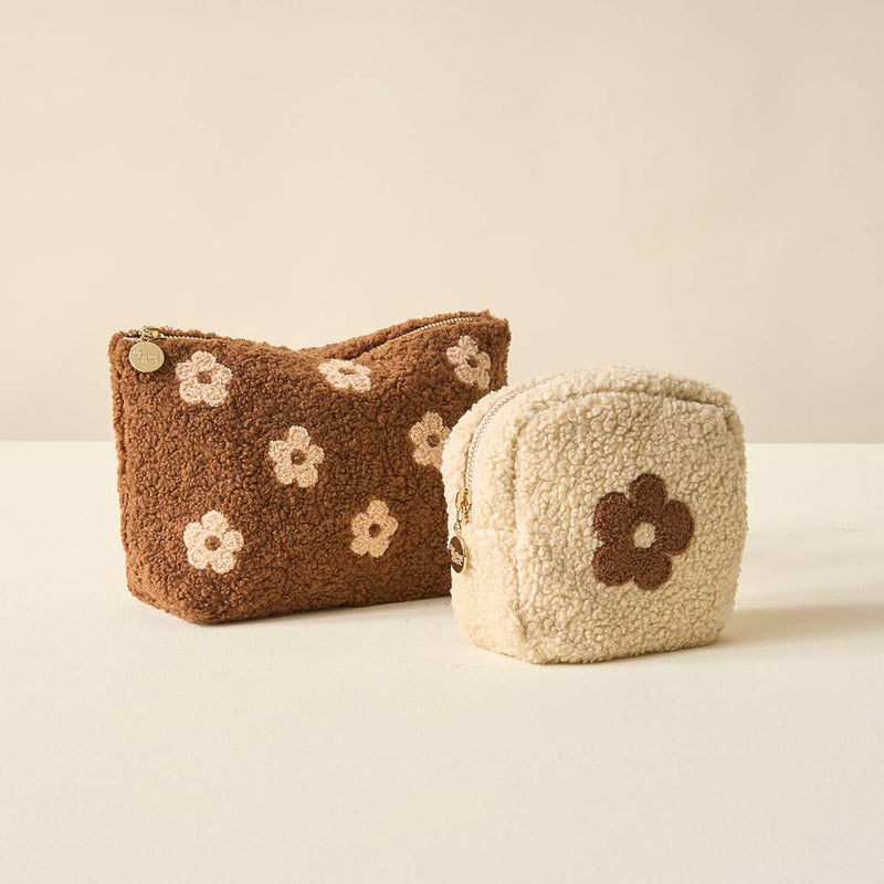 The Darling Effect - Square Teddy Pouch - Brown Flower