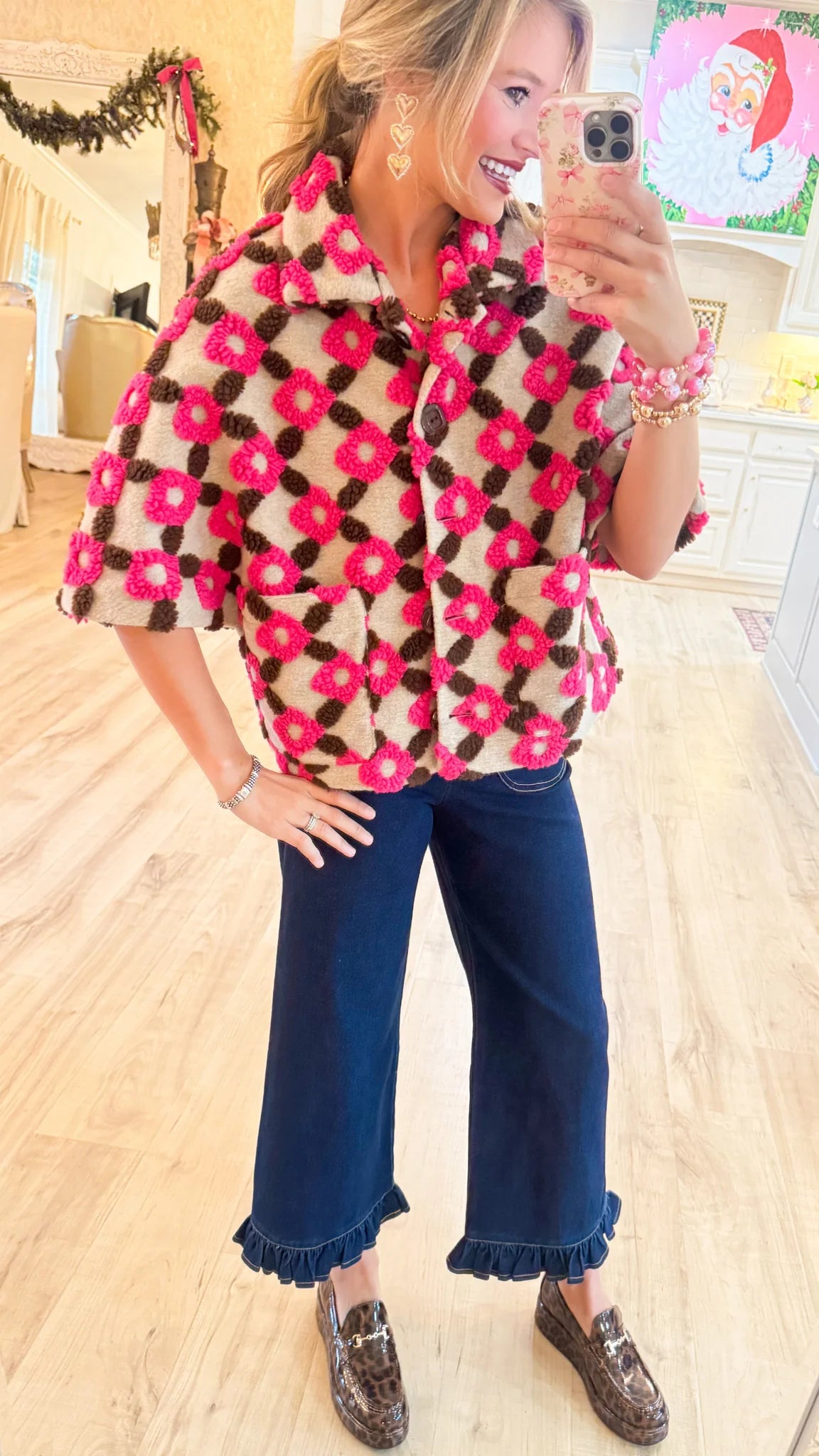 Ivy Jane Pink Pop Flower Capelet Jacket