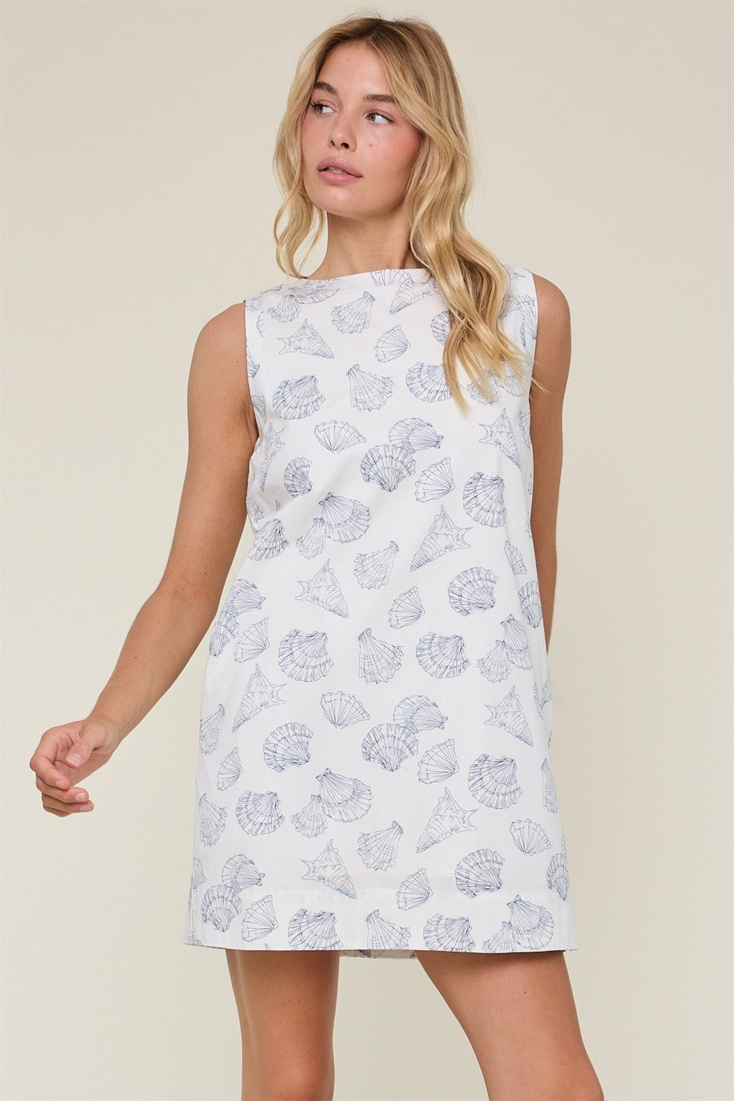 Off White Seashells Mini Dress