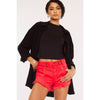 Maddy Short: Red High Rise Western Shorts