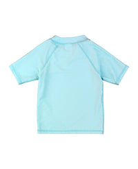 RuffleButts + RuggedButts - Boys Tropical Breeze Blue Short Sleeve Rash Guard