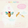 Girl Nation Buzzing Bee Cutie Stud Earrings