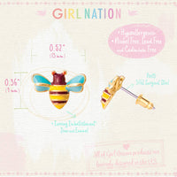 Girl Nation Buzzing Bee Cutie Stud Earrings