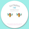 Girl Nation Buzzing Bee Cutie Stud Earrings