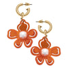 Canvas Style - Julia Resin Flower Drop Earrings: Orange