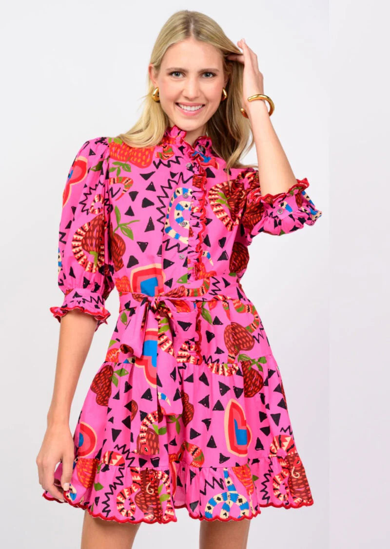 Ivy Jane Hot Pink Charming Snakes Dress