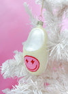 Rock Paper Scissors - Pink Smiley Face Slipper Christmas Ornament