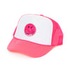 Trucker Hat w/ Happy Face Patch for Kids: BLACK