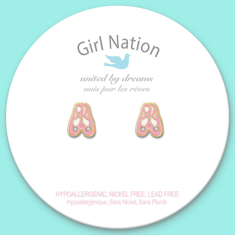 Girl Nation Ballet Slippers Cutie Stud Earrings