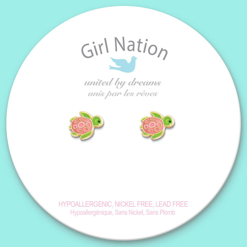 Girl Nation Turtle-y Awesome Cutie Stud Earrings