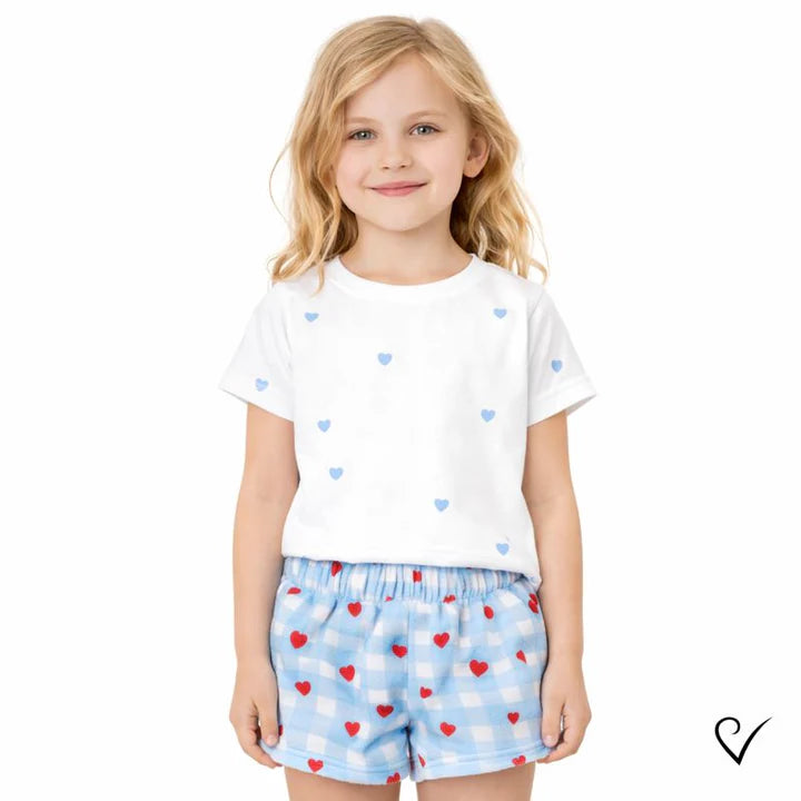 Gingham Hearts Plush Shorts