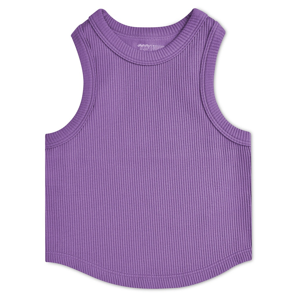 Vivid Violet Cropped Ribbed Tank Top