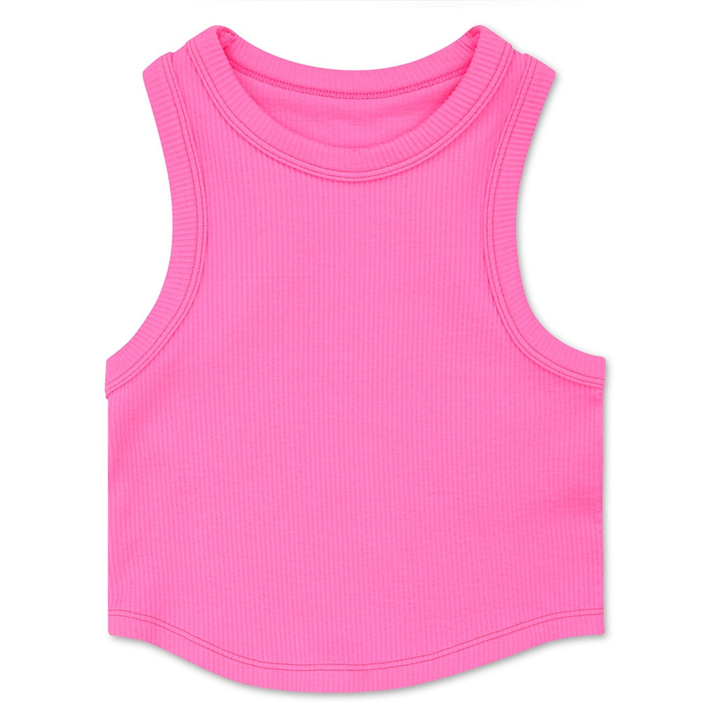 Bright Pink Cropped Tank Top