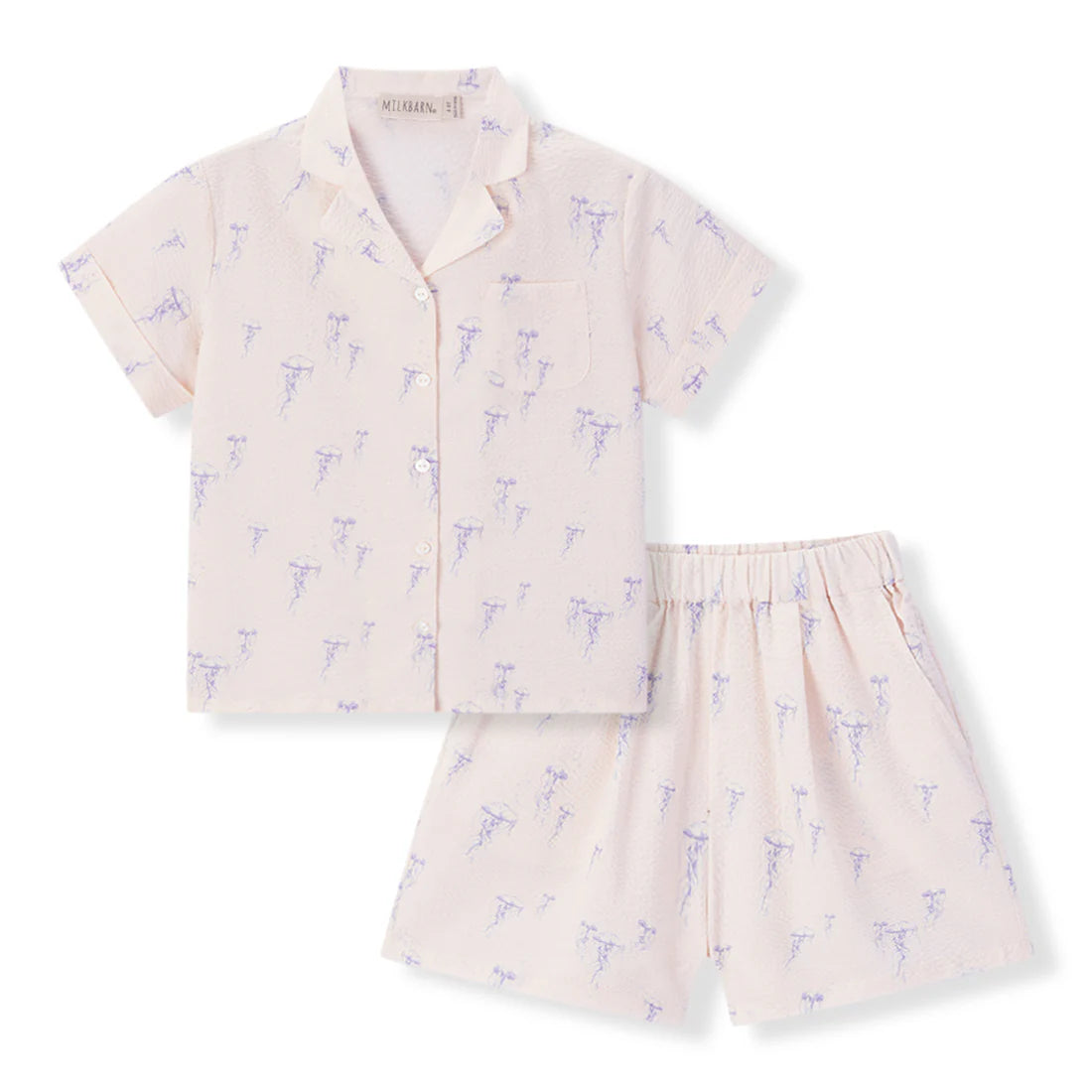 Sunset Jellyfish Button-Up Two Piece Set