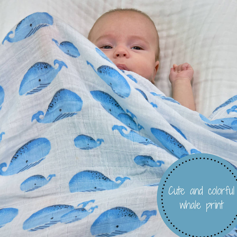 LollyBanks - Whale, Whale, Whale Baby Swaddle Blanket