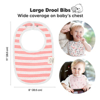 Keebabies 8-pack Urban Drool Bibs for Teething Baby Boys and Girls: Sweet Charm