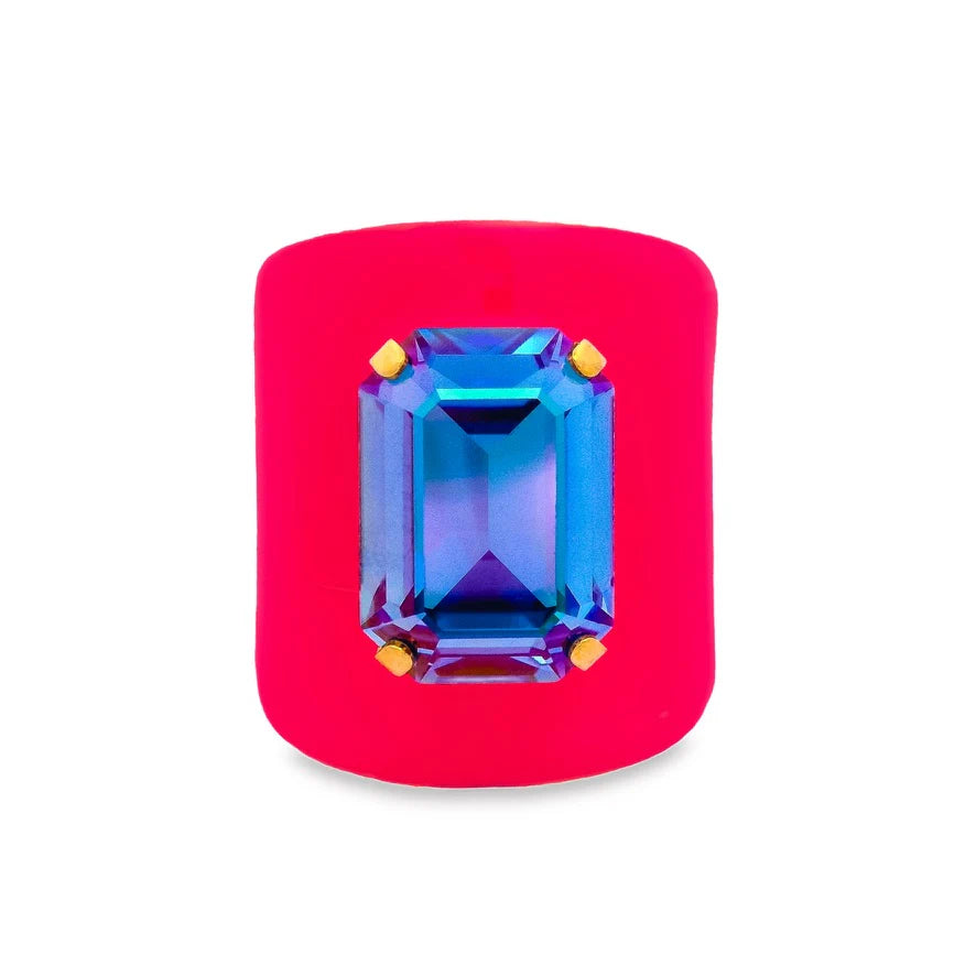 Mini Roddy Ring in Enamel Electric Pink