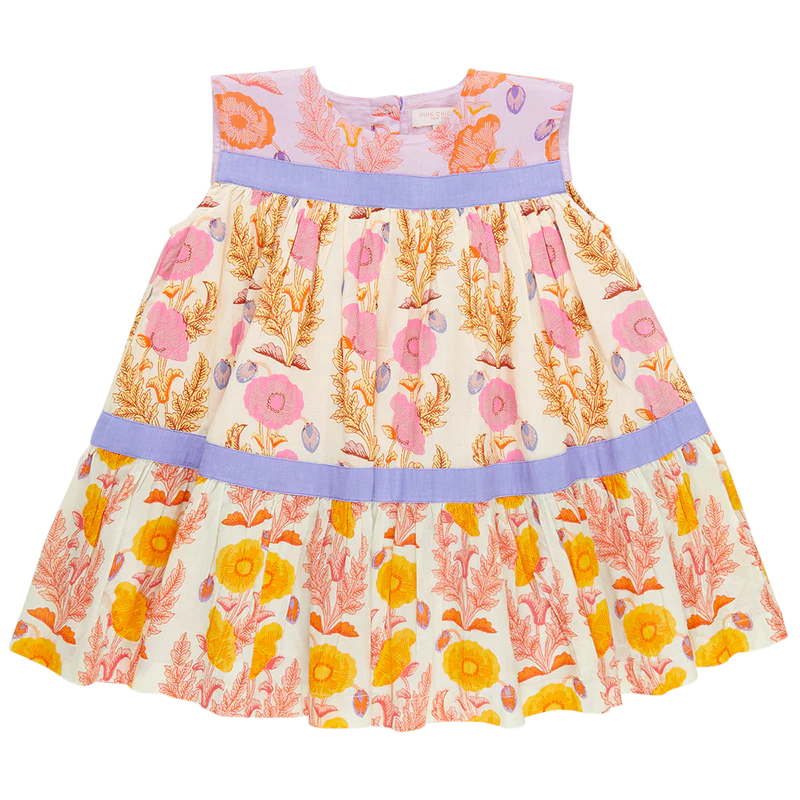 Pink Chicken Krista Gilded Floral Mix Dress