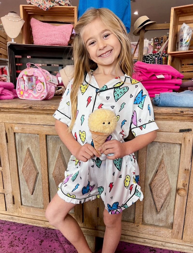 Lola + the Boys Rainbow Cheetah Heart PJ Set