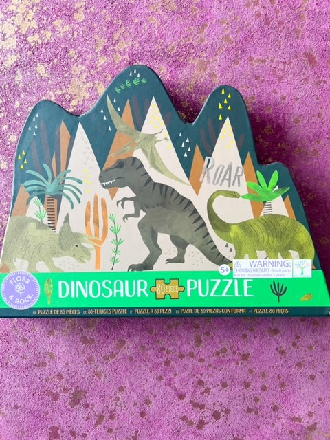 Floss & Rock Jigsaw 80PC Shaped Dinosaur