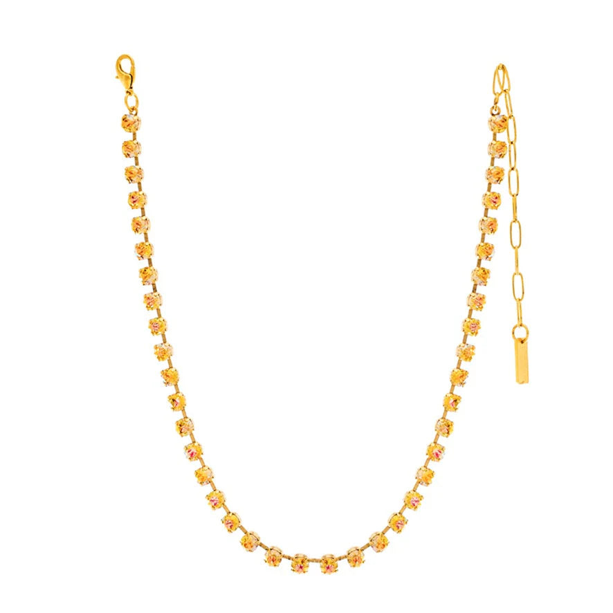 Sabrina Necklace in Crystal Brandy