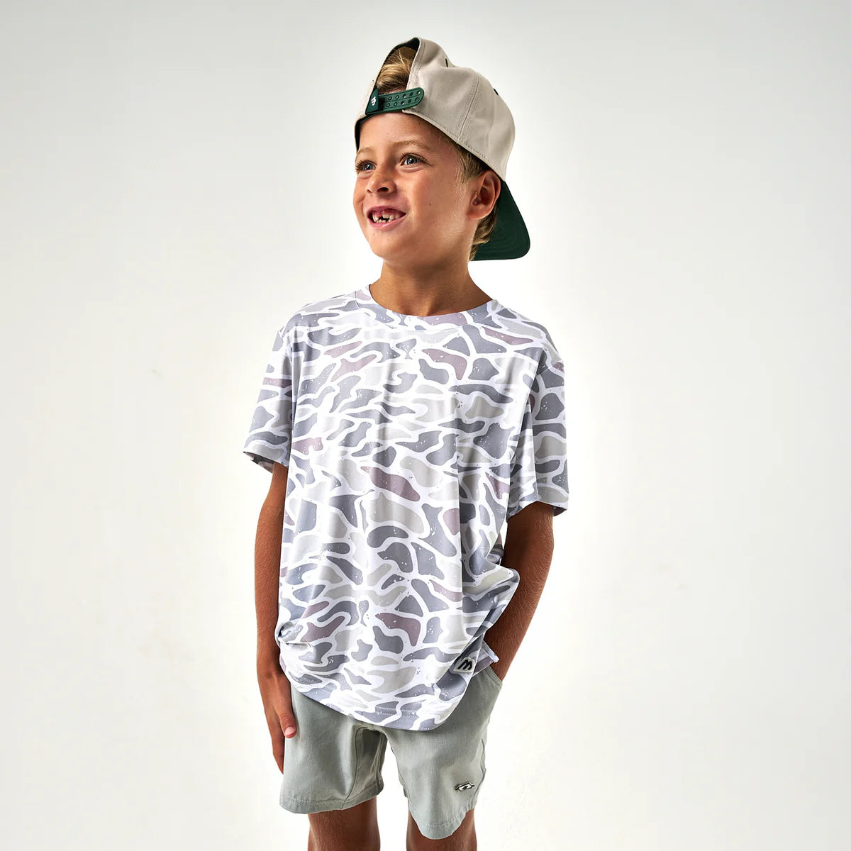 Youth Go To Tee - White Camo