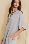 Ultra-comfy Oversize Heather Grey Solid Textured Knit Romper